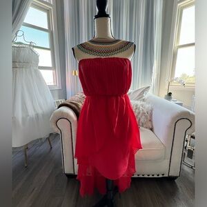 Strapless prom gown